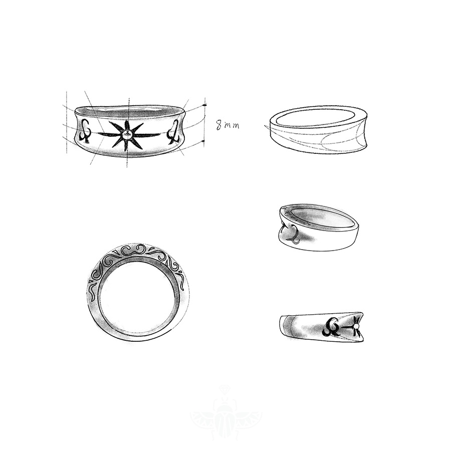 Cincin Desain Bintang adjustable Gaya hip hop Untuk Pasangan