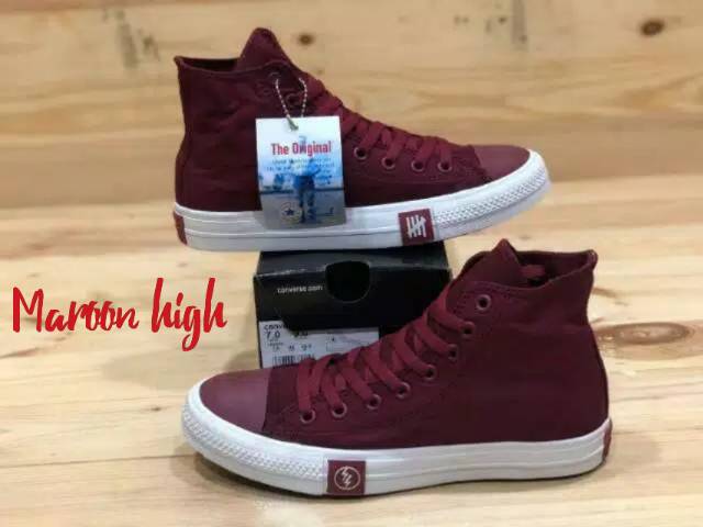 Converse Chuck Taylor New Release Undefeated High Tinggi Maroon
