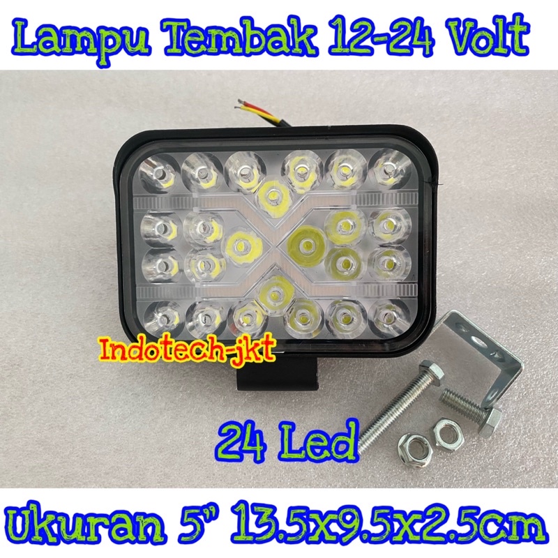 Lampu Tembak Mobil Motor Truk 12-24 Volt 5” 24 Led