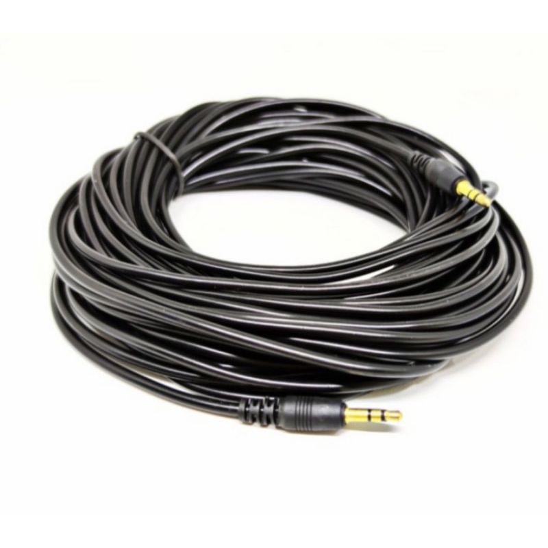 KABEL AUDIO JACK 3.5 PANJANG 20M GOLD PLATED / KABEL AUX 20 METER