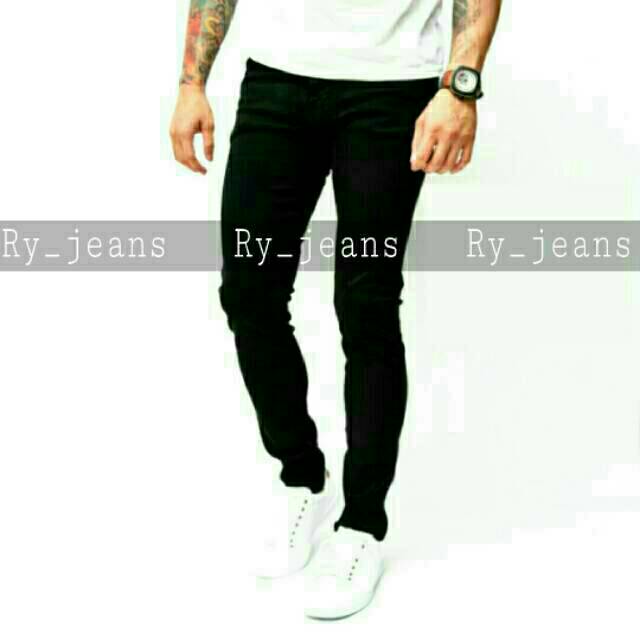 Celana jeans pria jeans panjang hitam pensil softjeans streeth melar