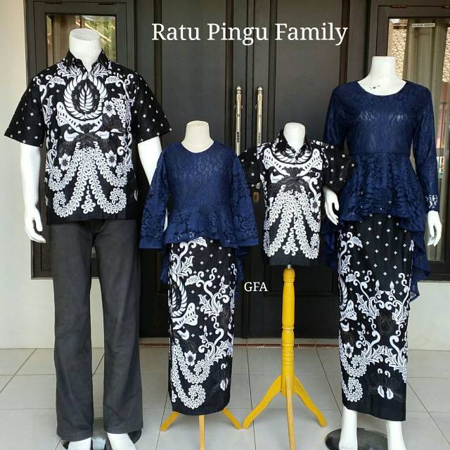 Baju batik couple keluarga brokat ratu pinguin family