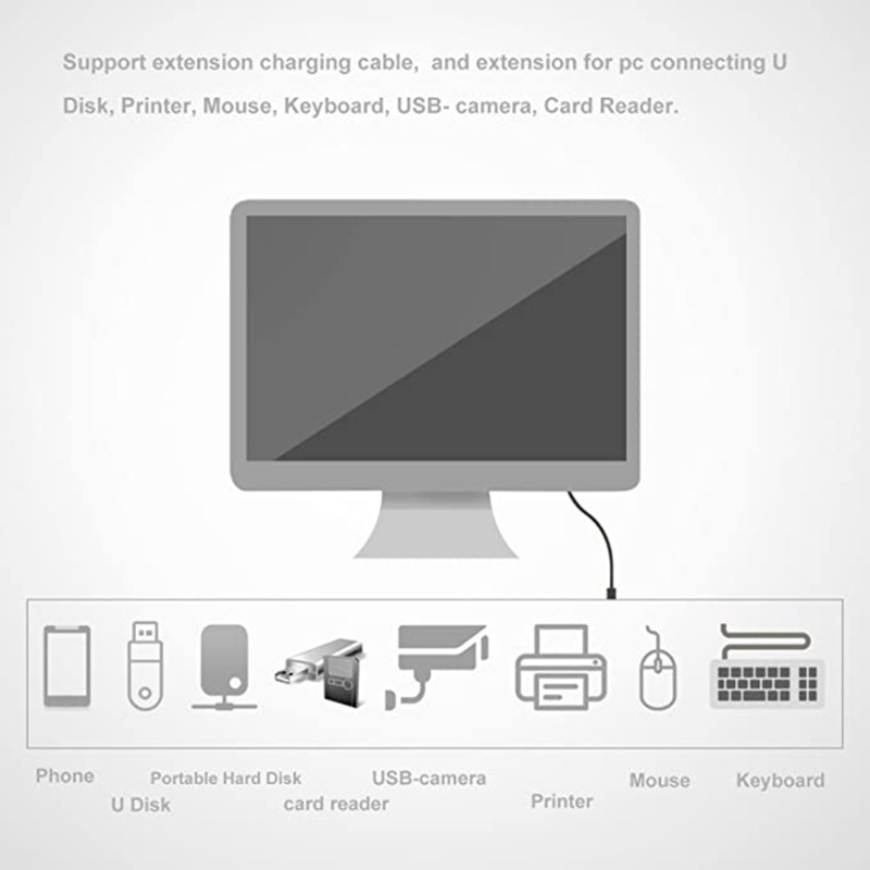 Btsg New Usb 2.0 Kabel Ekstensi Data Charging Male To Female U Disk Hard Drive Cord