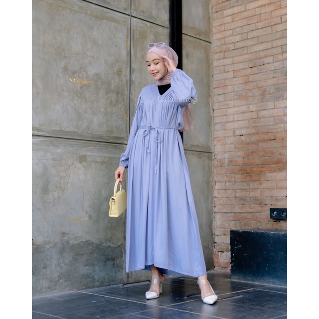 Vania Long Dress Premium | Dress Polos Santai Elegan Korea Kondangan | Dress Lebaran |