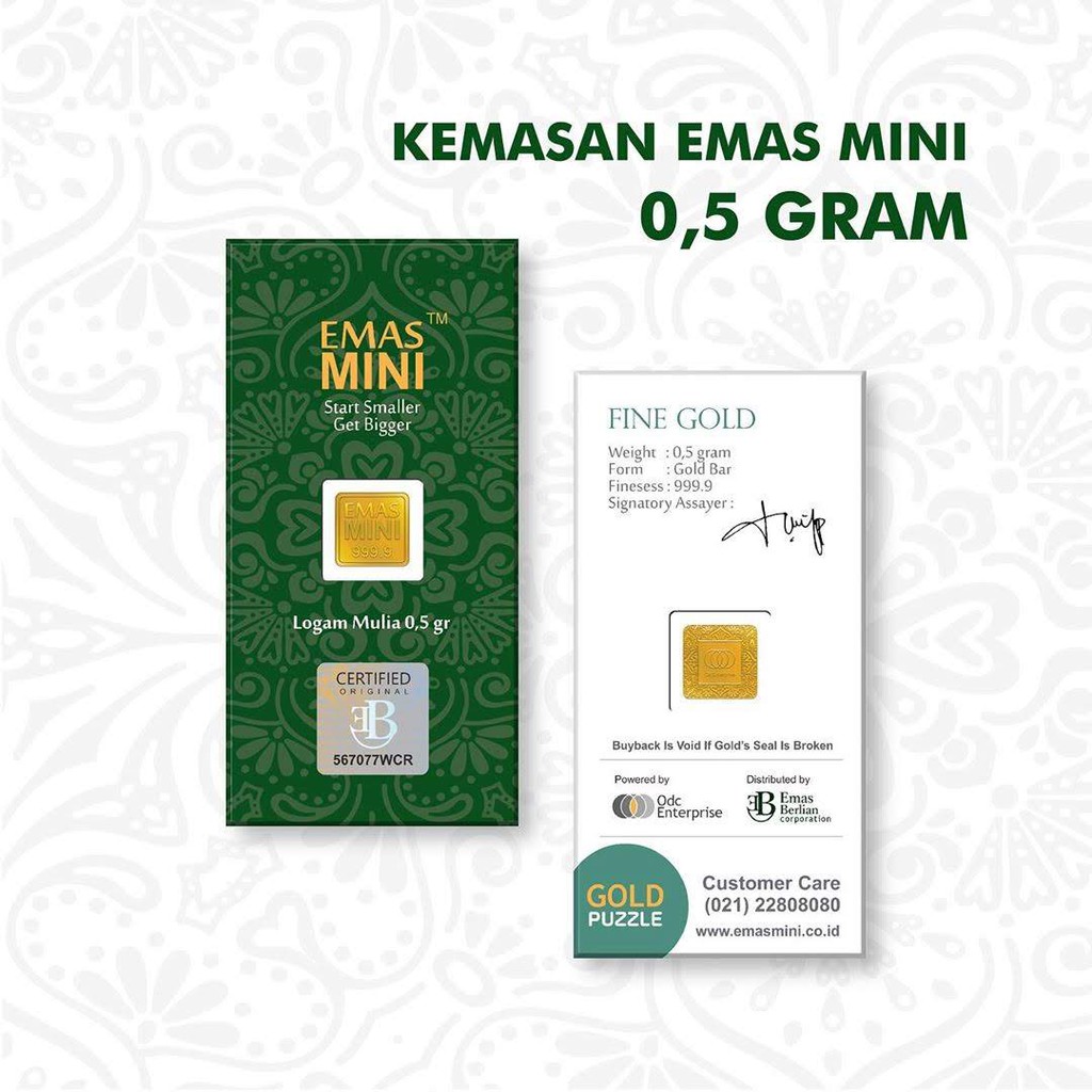 ACC DISTRIBUTOR RESMI EM 0,5 GR/FINE GOLD/LOGAM MULIA/ANTAM/EMAS MINI