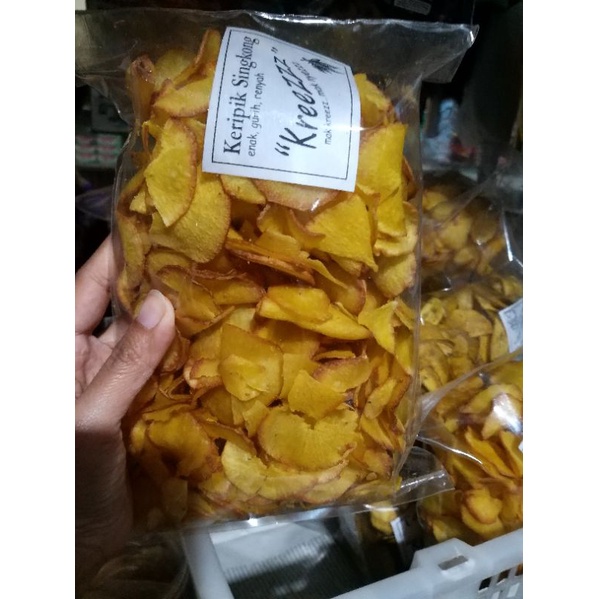 

produk homemade keripik singkong manis bawang/ori 300g murah banget