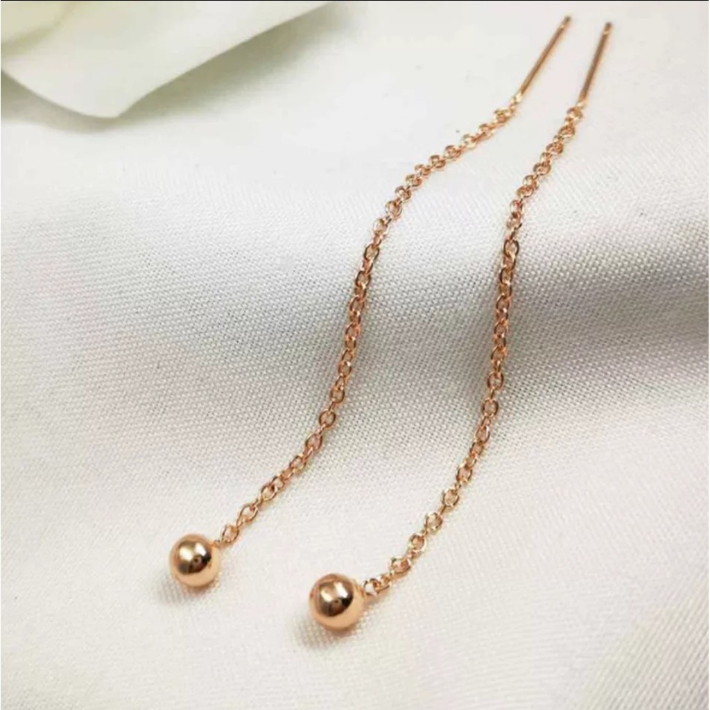 Anting Juntai Titanium Model Bulat Tersedia Warna Rose Gold dan Gold