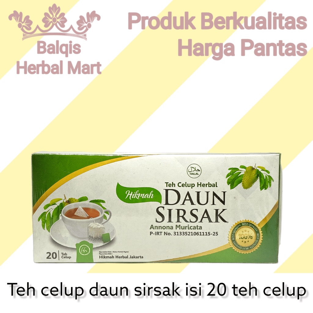 

(100% ASLI) Teh Celup Daun Sirsak Hikmah isi 20 Kantong Herbal tumor kelenjar getah bening kanker