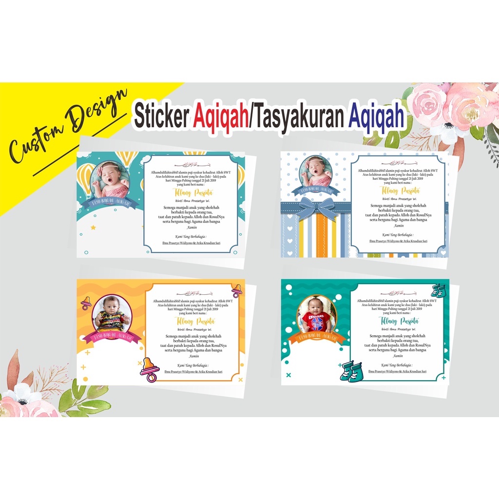 

Sticker Label Tasyakuran Aqiqah/Sticker Kelahiran Anak