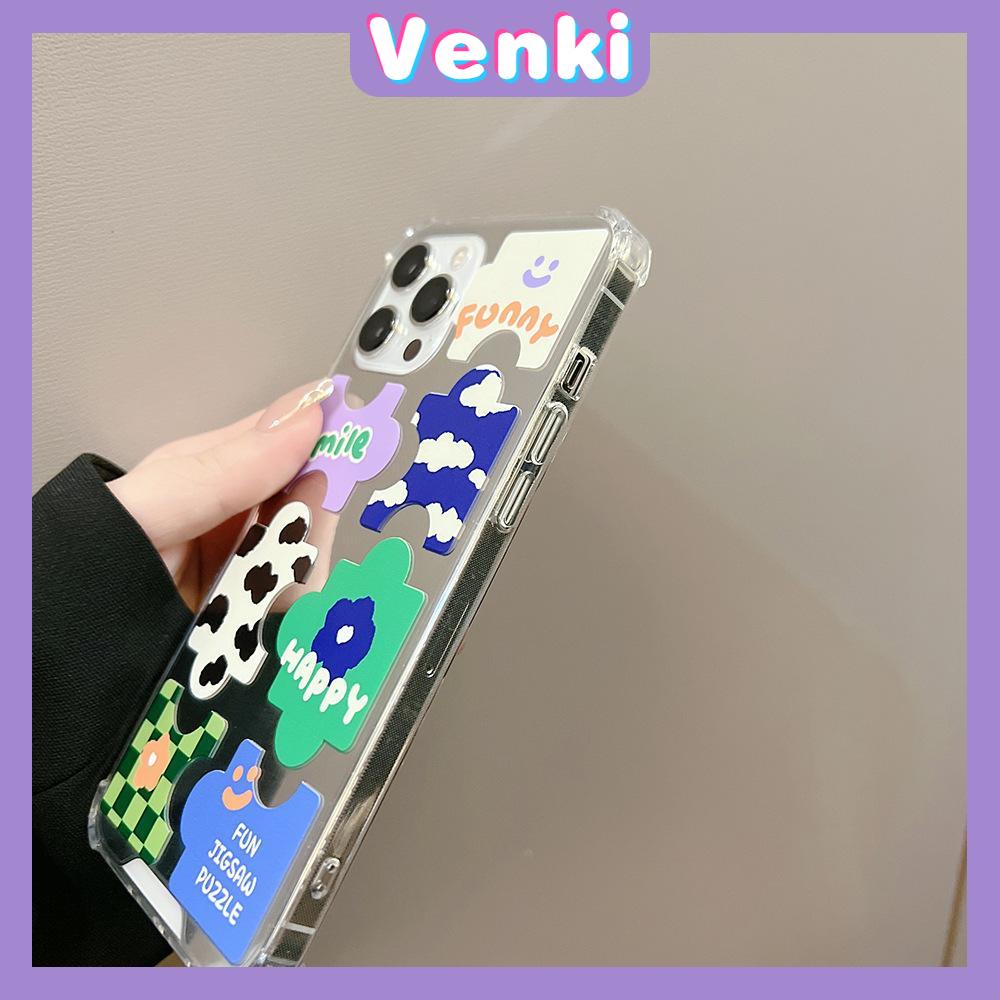 iPhone Case Acrylic HD Mirror Laser Airbag Shockproof Protection Camera Cute Puzzle Compatible For iPhone 11 iPhone 13 Pro Max iPhone 12 Pro Max iPhone 7 Plus iPhone xr xs max