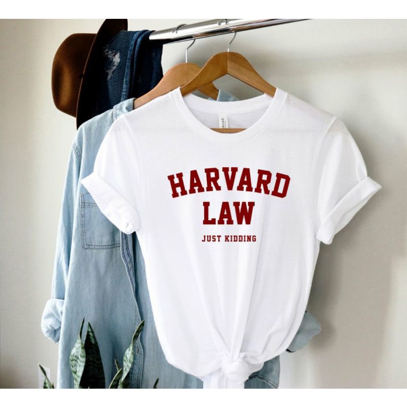 M - XXXXXL(6XL) Kaos HARVARD LAW T-shirt University Harvard just Kidding BIGSIZE OVERSIZE Pria Wanita Tee Jumbo
