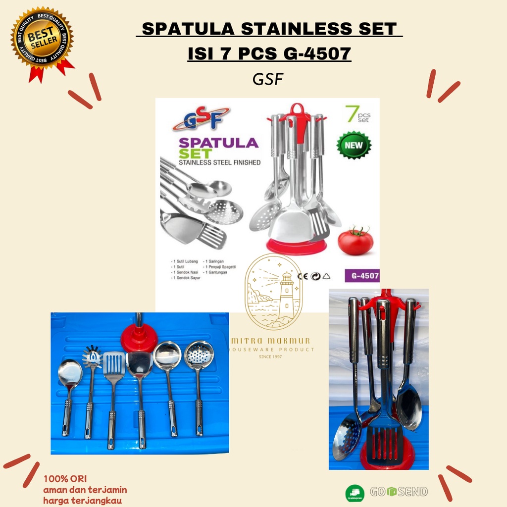 NEW!!  SPATULA STAINLESS SET  ISI 7 PCS G-4507 / SPATULA STAINLESS GSF