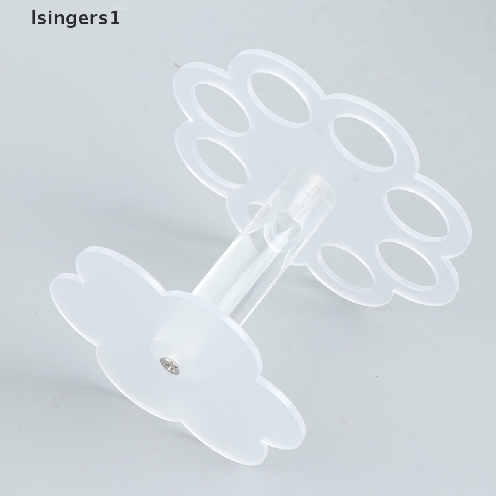 (lsingers1) 1pc Stand Holder Cone Es Krim 8 Lubang Bahan Akrilik Transparan