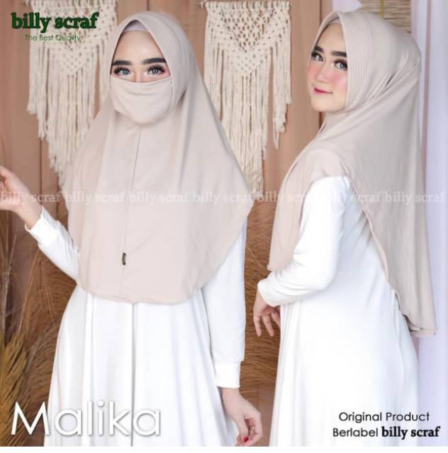 BERGO MALIKA ORI BILLY SCARFT / BERGO NICOB POLOS / HIJAB INSTAN CADAR