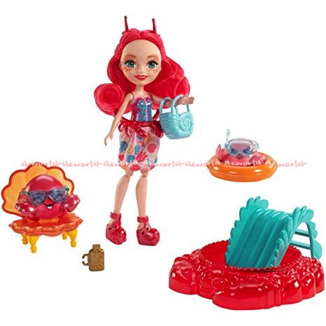 Enchantimals Cameo Crab Chela &amp; Courtney Enchatimal Doll Mainan Boneka Dengan Kepiting