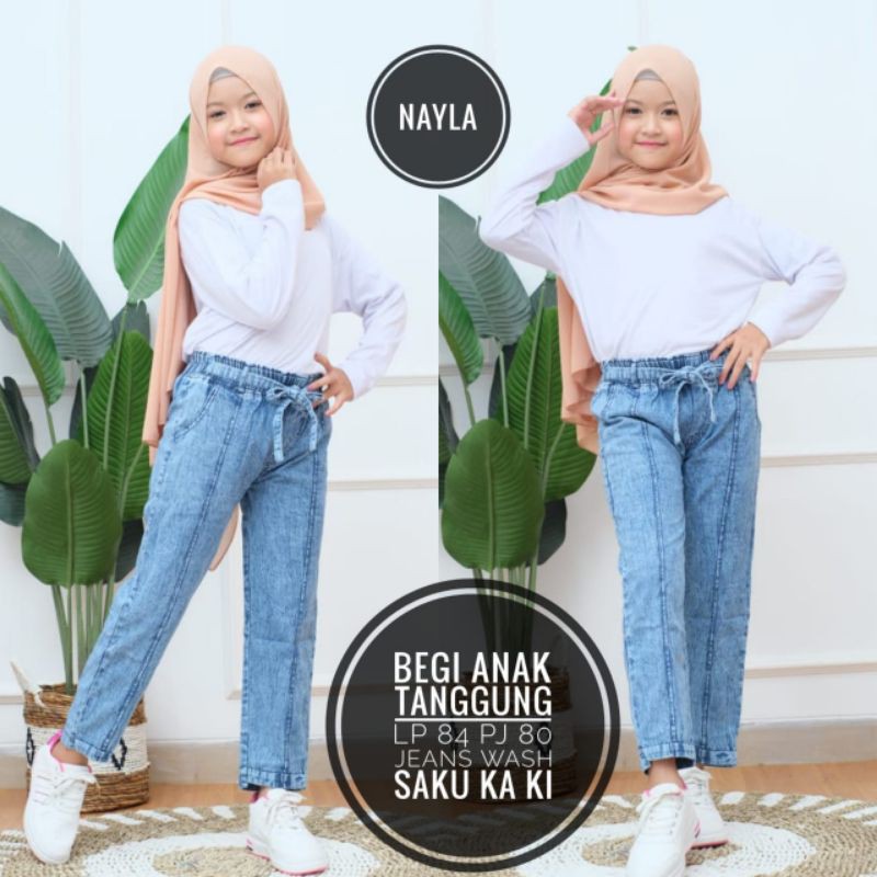 Celana Beggy Jeans Snow Anak Ukuran Tanggung