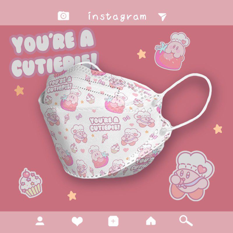 10PCS MASKER DEWASA KF94 MOTIF KARAKTER LUCU KARTUN CUTIEPIE PINK ANIME EARLOOP 4PLY PACK IMPORT