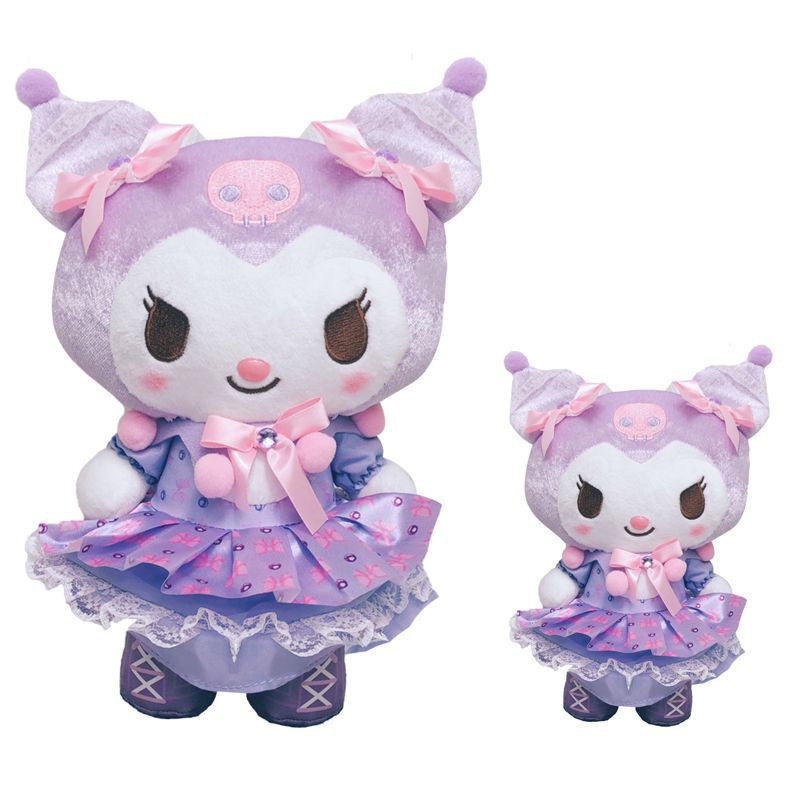 22cm Boneka Kuromi Princess Dress Plush Toy Stuffed Doll Cartoon Brooch Soft Toy Gift Mainan