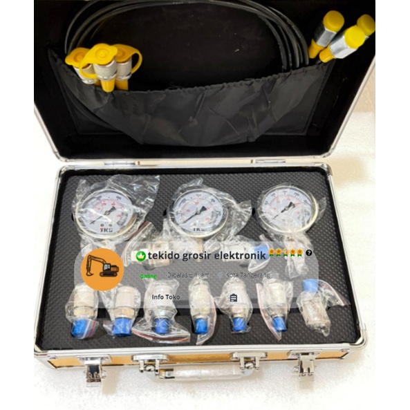 Pressure Gauge isi 3 mata Set 10 MPA 40MPA 60MPA Test Tekanan Hydraulic.