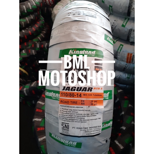 Ban Matic Kingland RTX 5 110/80-14 Free Pentil Tubeless Ban Luar Matic Ring 14 Honda Yamaha Suzuki