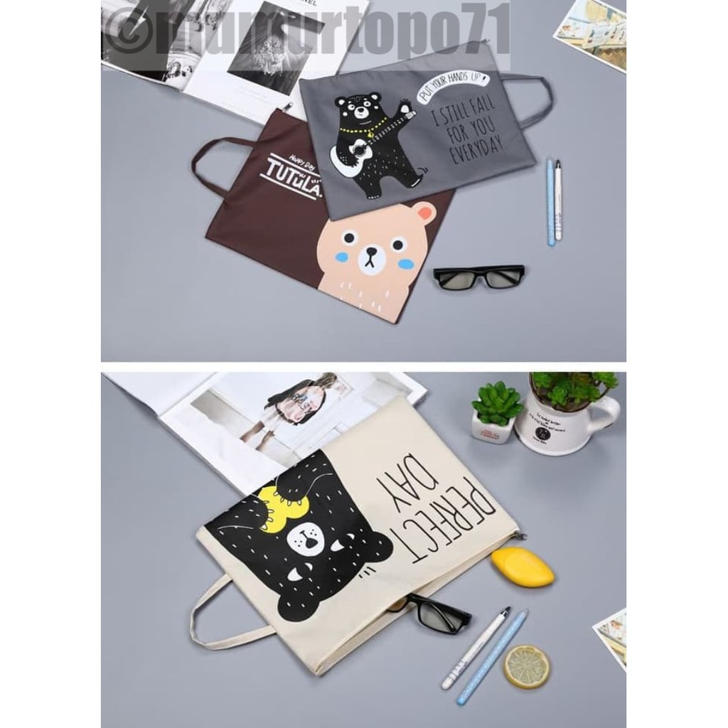 

PF01 Creative Fun Print Portable A4 file Storage pouch bag