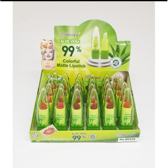 PROMO BUY1GET 1 , MEOVER Aloe Vera Lipstik Lipstik Aloevera 99% COLORFUL MATTE LIPSTICK M0528