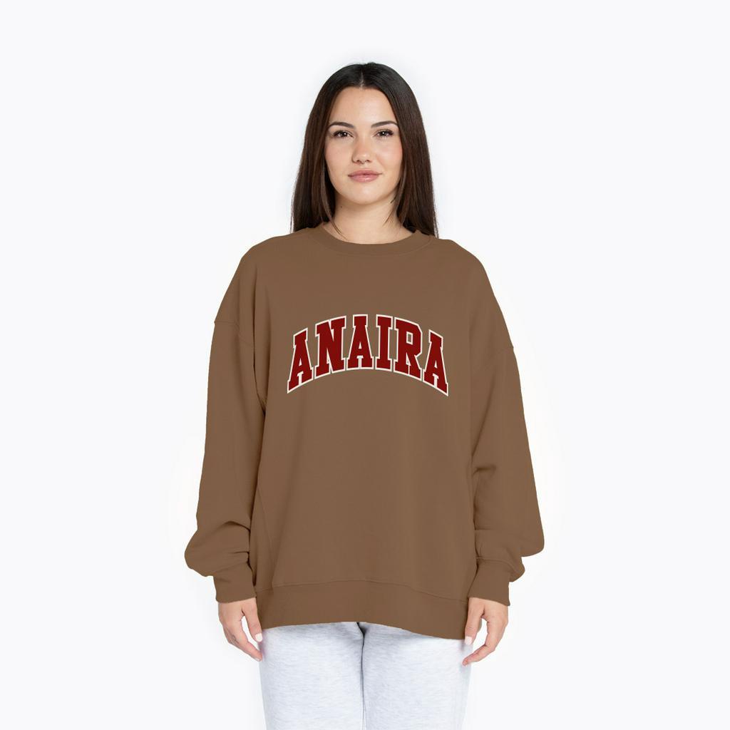 RED LOGO ANAIRA SWEATER SWITER CREWNECK OVERSIZE PRIA WANITA Size M-XXL