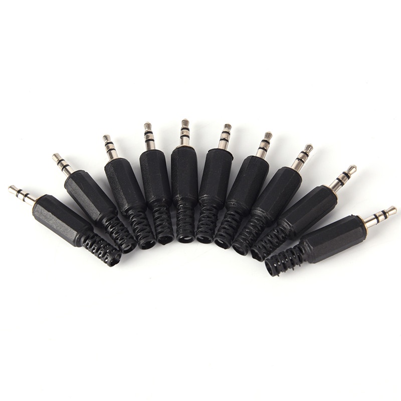 (LUCKID) 5pcs Adapter Konektor Jack Audio Stereo 3.5mm 1 / 8 &quot;Male