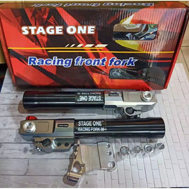 Tabung Shock Depan RT Stage 6 Copy Ori Plus Breket Monoblok Motor Mio Vario Beat Fino Scoopy