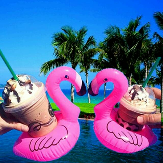 floaties Pelampung gelas Cup holder flamingo nenas Coconut tree DONUT