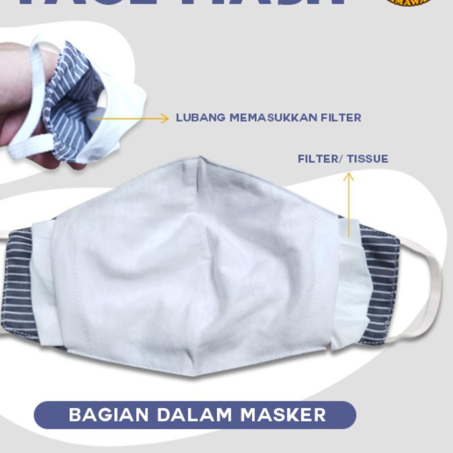 Terbaru Himawari Masker Kain Katun 2 Lapis (2+1) Elegant Series, Model Sensi Duckbill Earloop & Head
