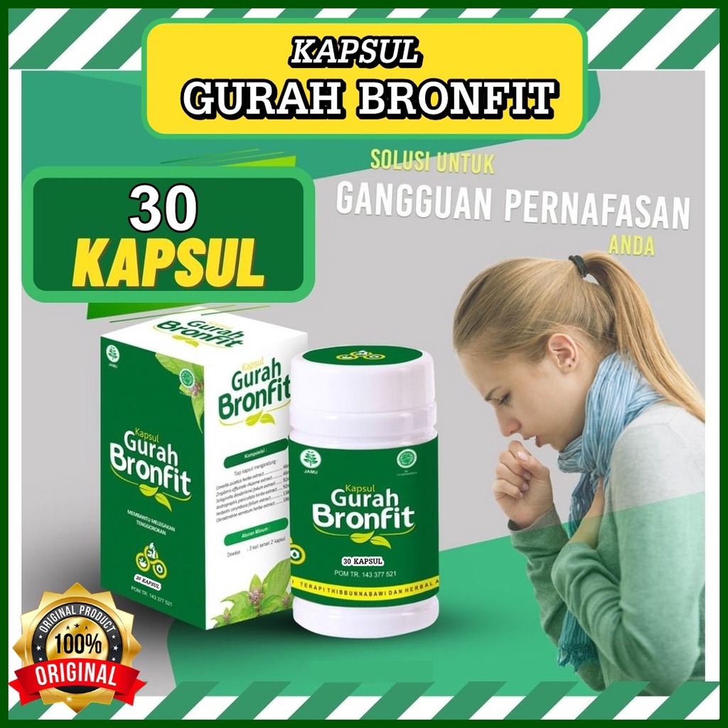 TERBARU Kapsul Gurah BRONFIT Naturafit Obat Herbal Sesak Nafas asma TBC FLU batuk bronkitis dan aler