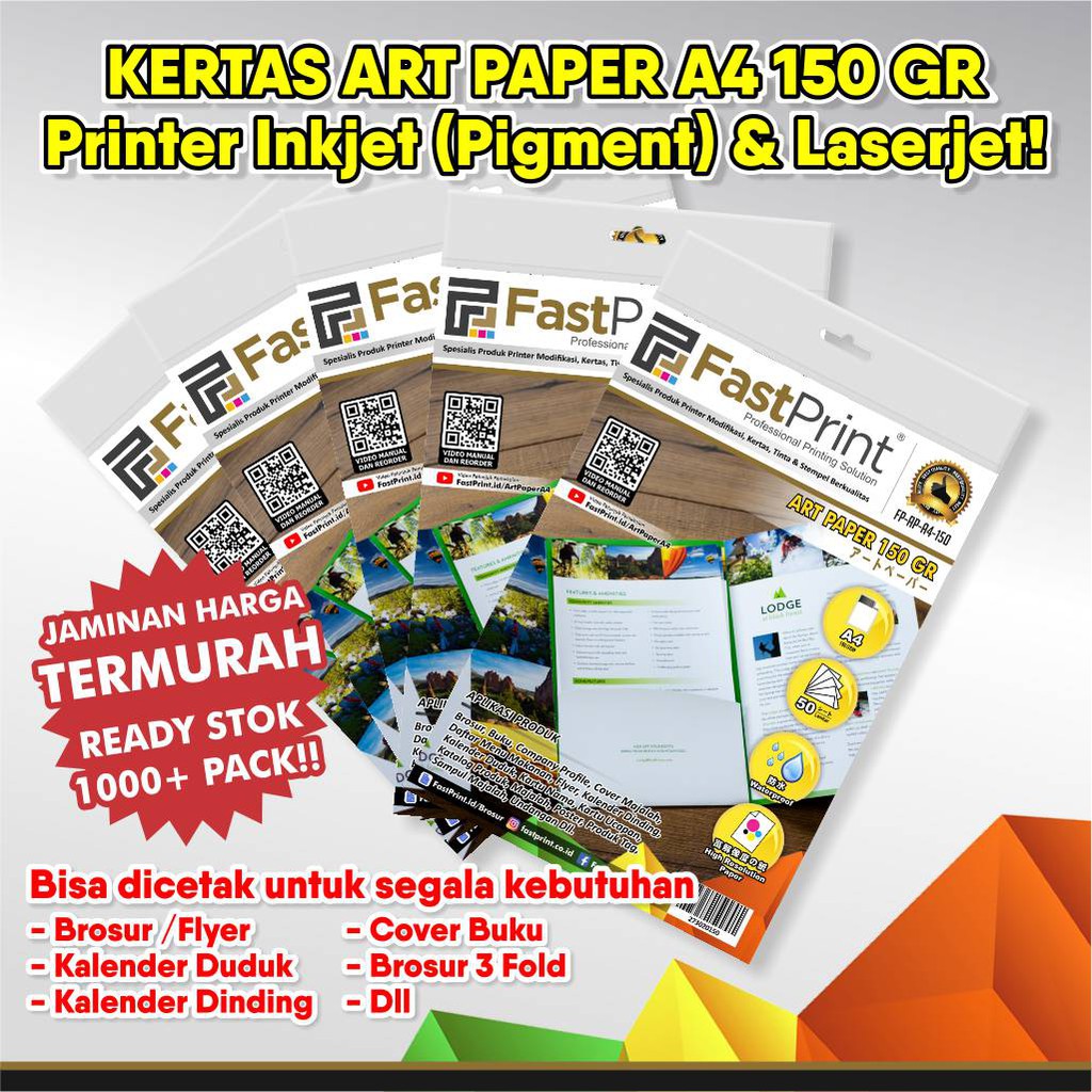 Fast Print Kertas Printer Art Paper Ukuran A4 150 Gram | Shopee Indonesia