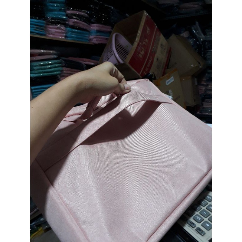 Tas Laptop Selempang Package Briefcase Waterproof Size 12 13 inch pink