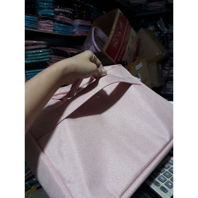 Tas Laptop Selempang Package Briefcase Waterproof 14 15 15 16 17 inch pink