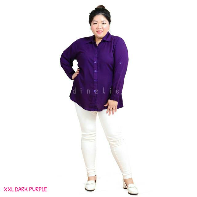 KEMEJA JUMBO WARNA UNGU TUA