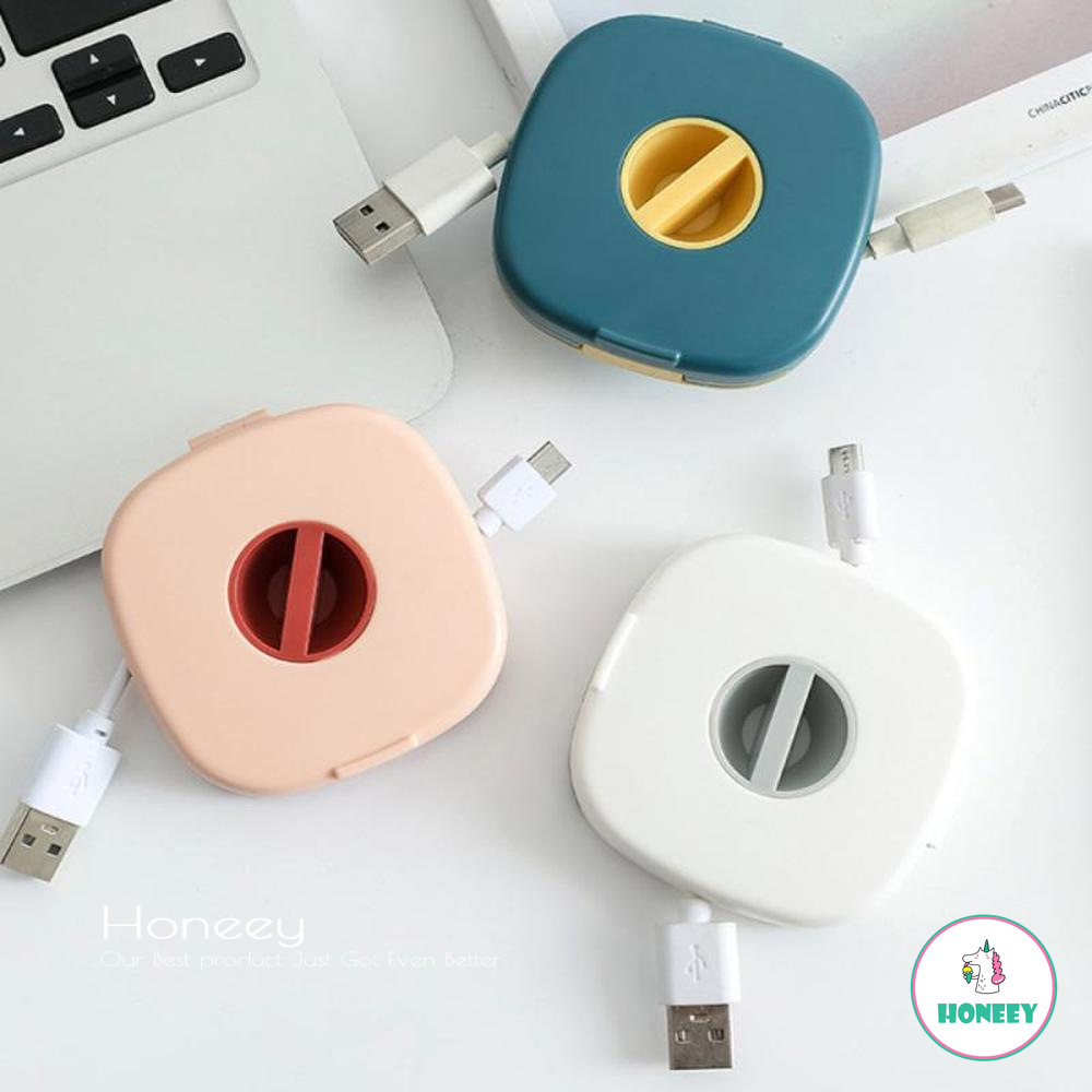 【Ready Stock】Rotatable Cable Storage Box Extendable Wire Cord Organizer Data Winder Management Multifunction Portable Organiser