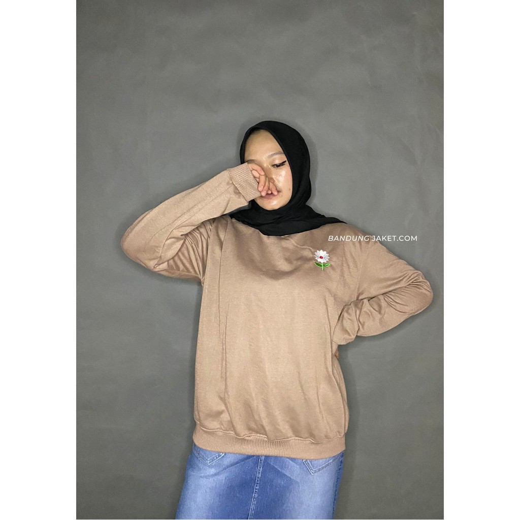 Daisy Flower Crawneck || Sweater Wanita || Sweater Crawneck Murah #DF