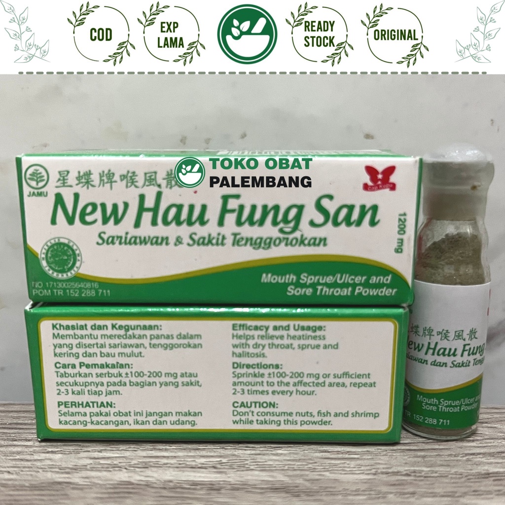 NEW HAU FUNG SAN KUPU KUPU 1 BOTOL SORE THROAT HAUFUNGSAN HAO FUNG SAN SAKIT TENGGOROKAN SARIAWAN YO