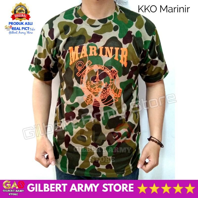 Kaos Loreng KKo Logo Gambar Marinir Oblong Daleman Pria Lengan Pendek GILBERT ARMY STORE Terbaru