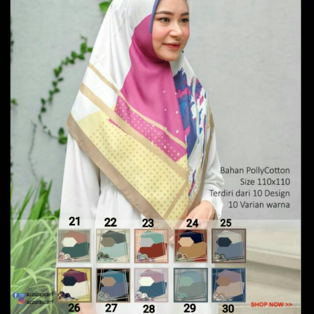 Segiempat PollyCotton Premium Tebal Lembut Jilbab Hijab Square Muslimah