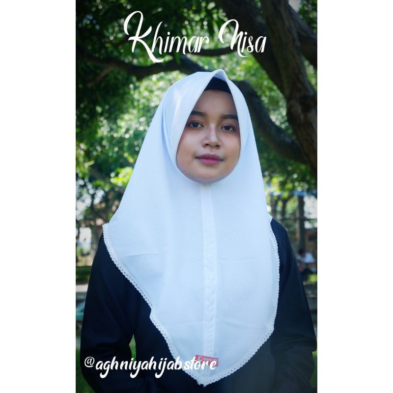 Khimar Nisa / Khimar Diamond Premium / Khimar Kekinian warna putih