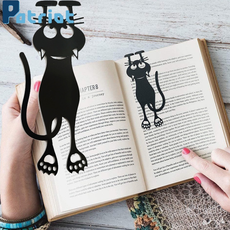 1PC Creative Waterproof Durable 3D Stereo Cartoon Wacky Black Cat Bookmarks For  Office School