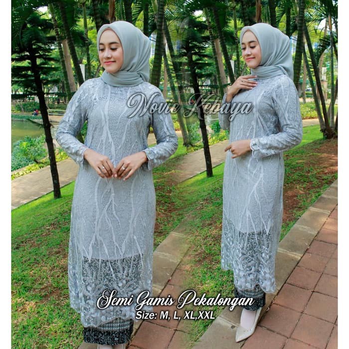 set kebaya semi gamis pekalongan trendy