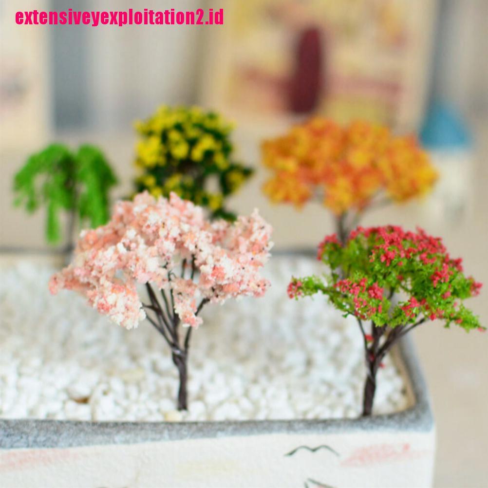 &lt; E2id &amp; &gt; Miniatur Pohon Untuk Dekorasi Taman Mini / Rumah Boneka DIY