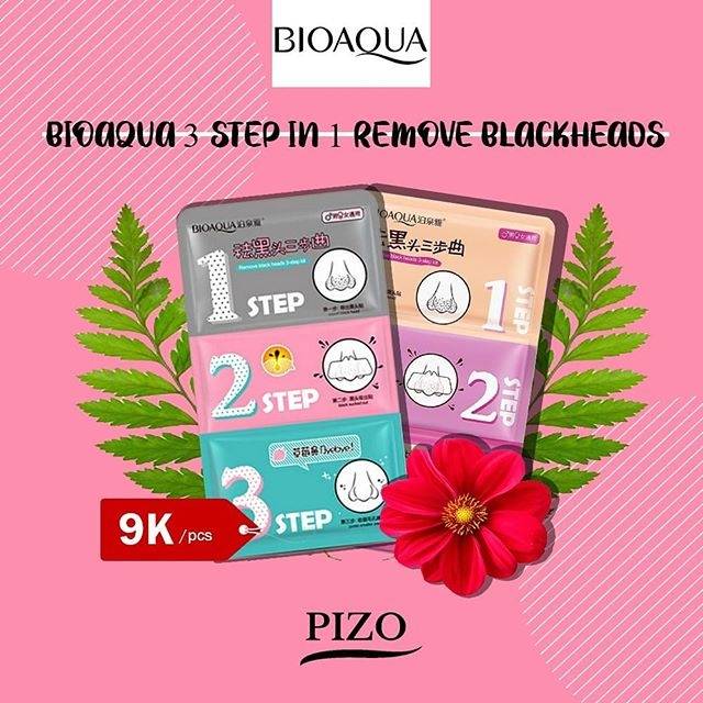 BIOAQUA REMOVE BLACK HEADS 3-STEP KIT SACHET / MASKER KOMEDO BIOAQUA