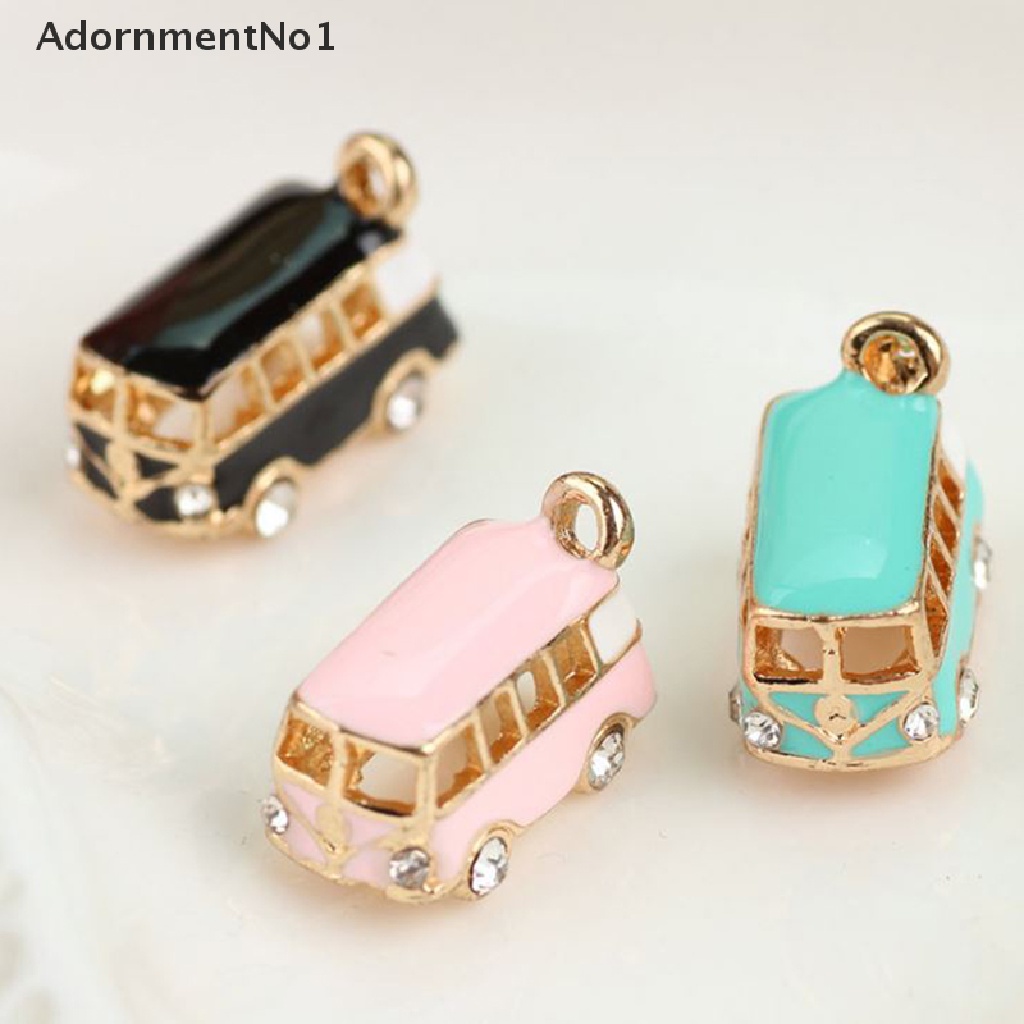 (AdornmentNo1) 5pcs / Set Liontin Bentuk Busses 3D Bahan Alloy Untuk Kerajinan Tangan DIY Charms