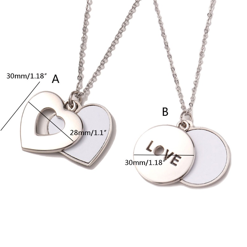 SIY Heart-shaped / Round Hollow Necklace Flat Chain Pendant Jewelry Valentine