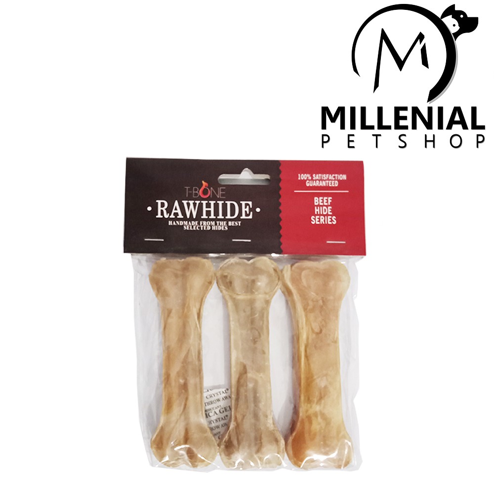 T-Bone t-PB-5 Rawhide Milk Knot Tulang Kulit denta stix Dog Snack