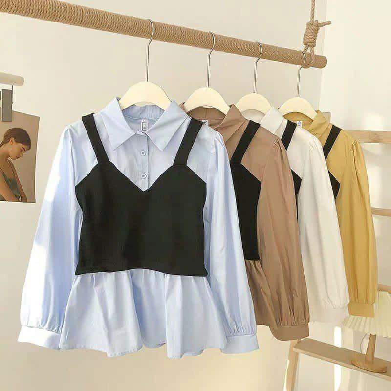 PROMO COD TERMURAH UTAMI BLOUSE | KOREAN STYLE | LENGAN PANJANG | ATASAN WANITA SIZE M L XL